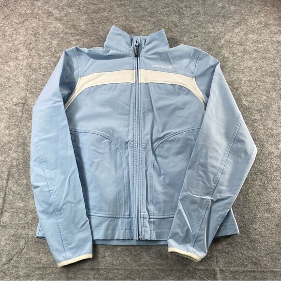 Merrell Womens Blue/White Full Zip Performance Jacket Size LG - Picture 1 of 11